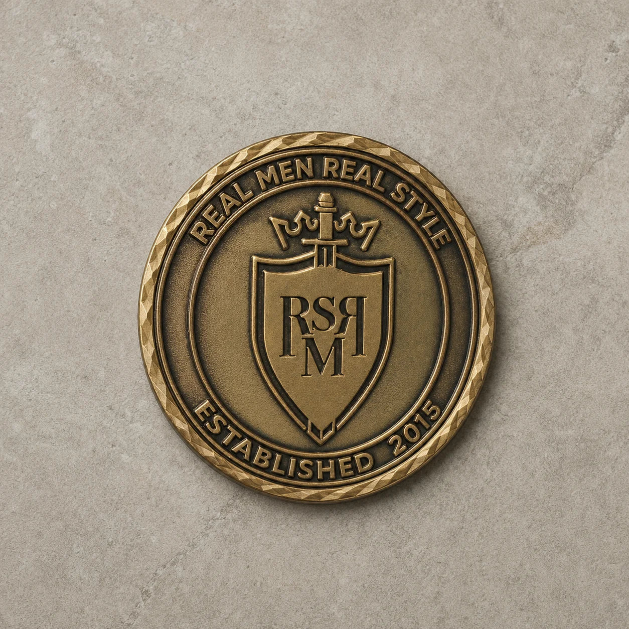 Custom Brass Metal Challenge Coin 3D Relief Shield Pattern Engraved Text Commemo - custom challenge coins manufacturer