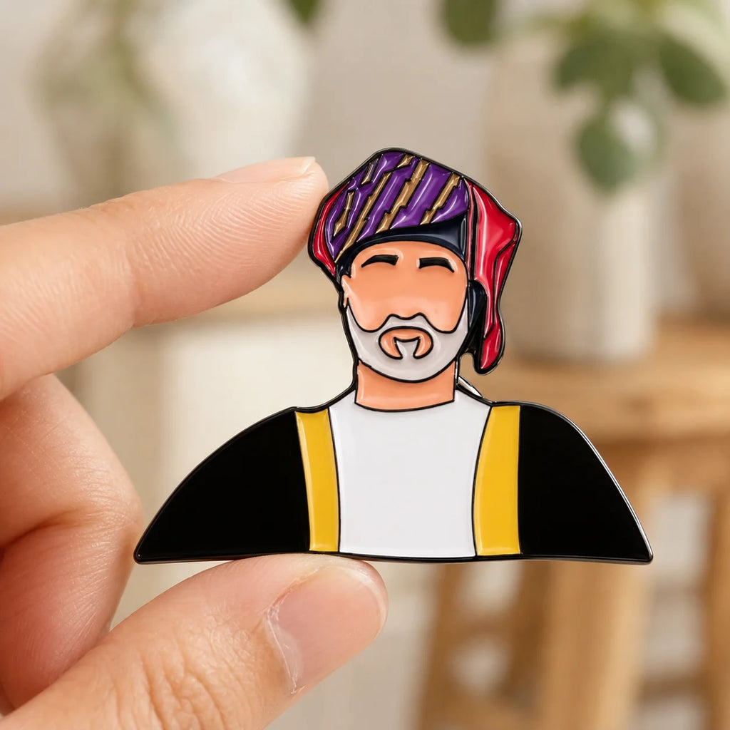 Custom Cartoon Ethnic Figure Enamel Magnetic Badge No-pin Design Metal Magnet La - custom soft enamel lapel pins manufacturer