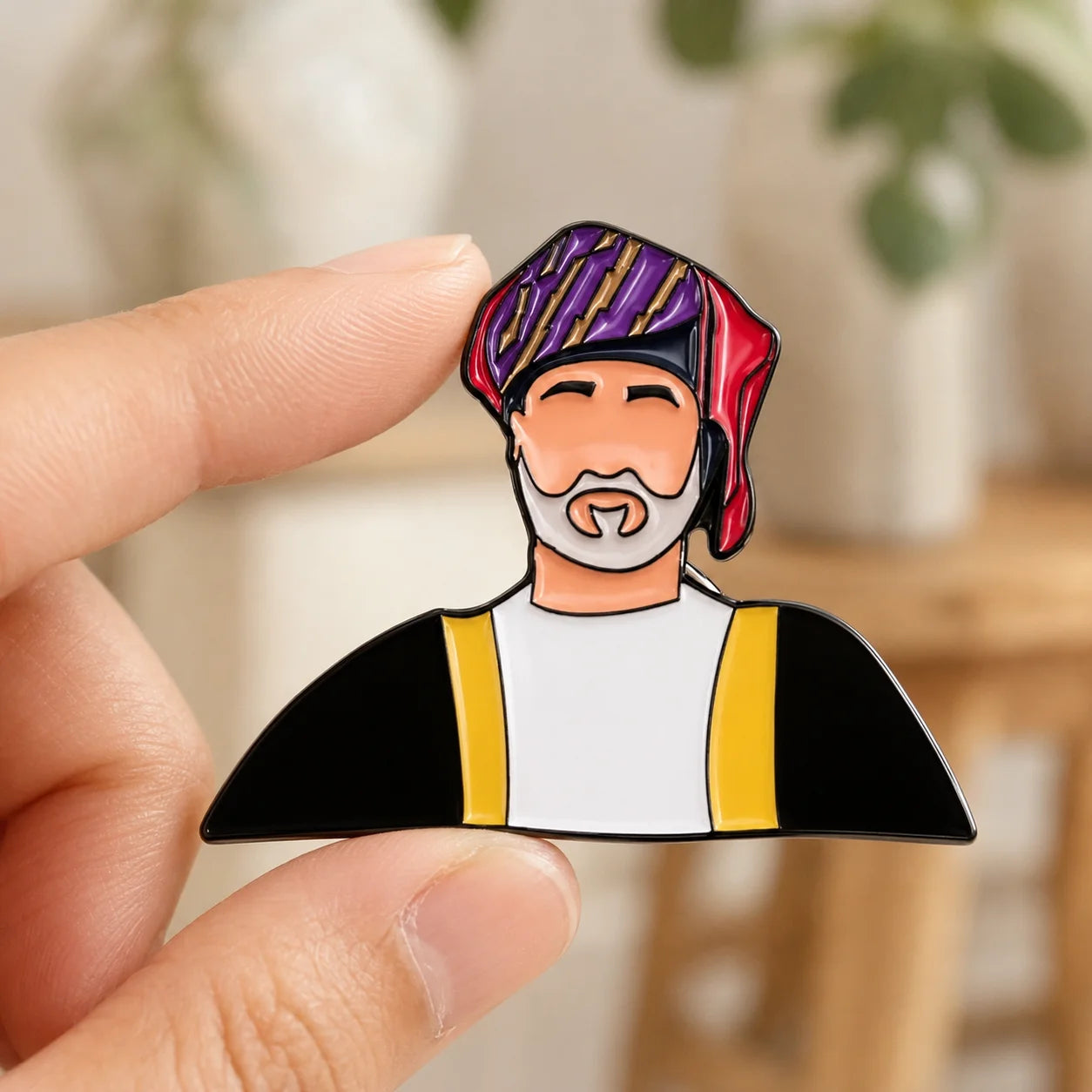 Custom Cartoon Ethnic Figure Enamel Magnetic Badge No-pin Design Metal Magnet La - custom soft enamel lapel pins manufacturer
