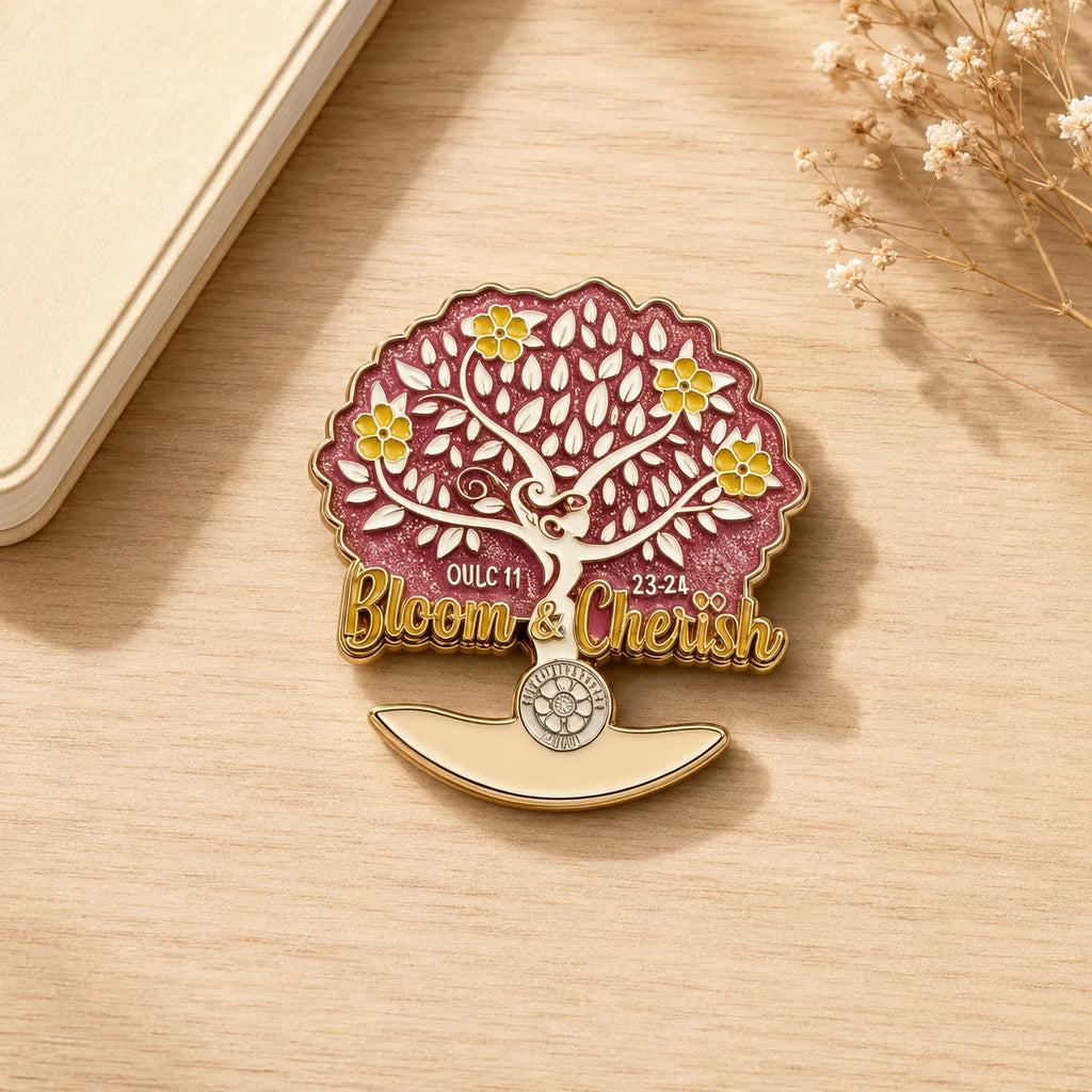 Custom Logo Tree Pattern Enamel Pin Gold Plated Metal Brooch Badge for Souvenir  - custom soft enamel lapel pins manufacturer