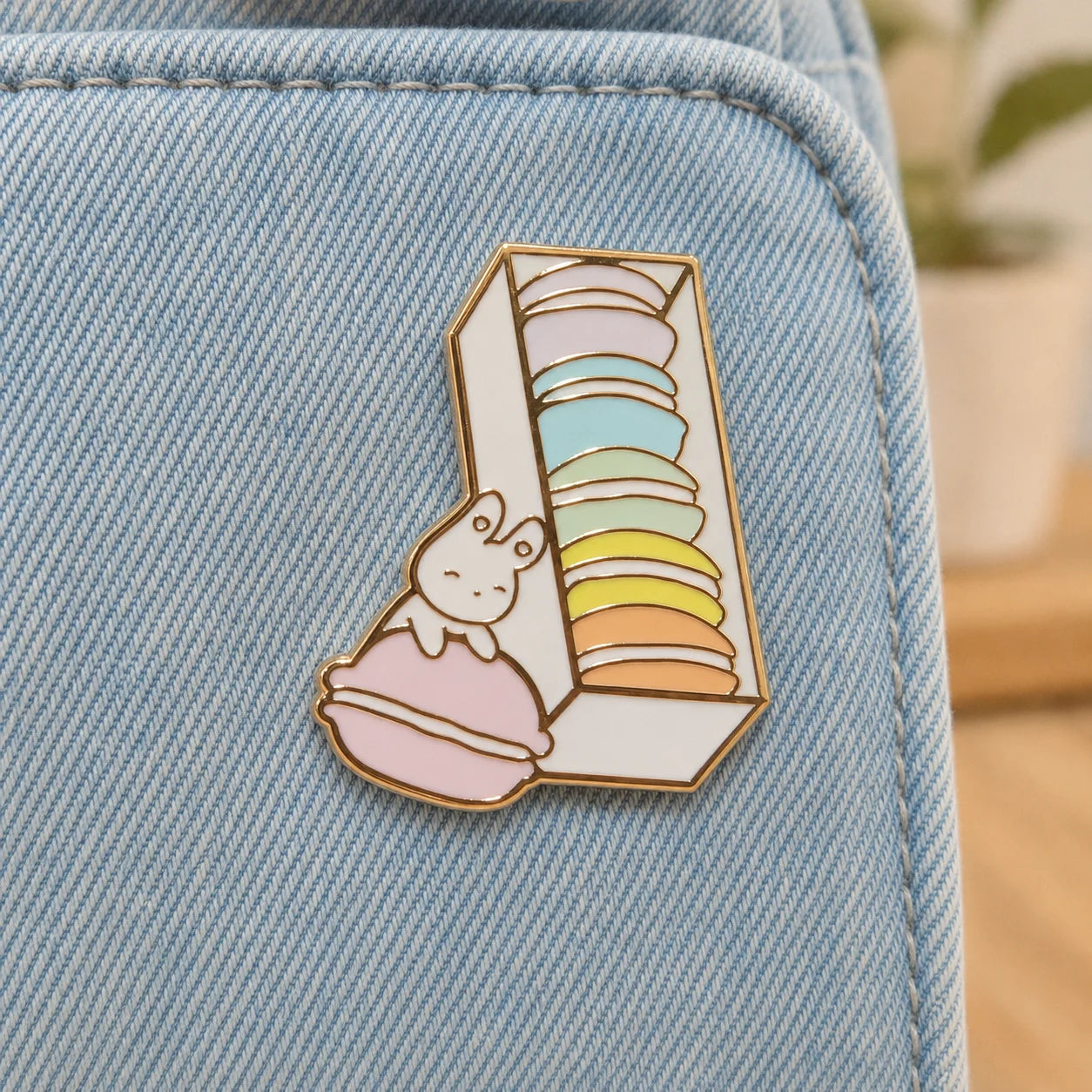 Cute Bunny Macaron Enamel Lapel Pin Cartoon Sweet Dessert Metal Badge Kawaii Fas - custom soft enamel lapel pins manufacturer