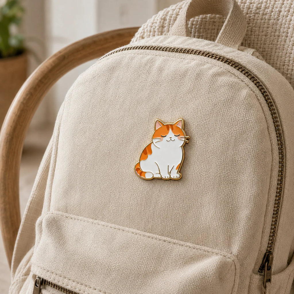 Cute Cartoon Cat Hard Enamel Lapel Pin Gold Plated Metal Badge With Butterfly Cl - custom hard enamel (cloisonne) pins manufacturer