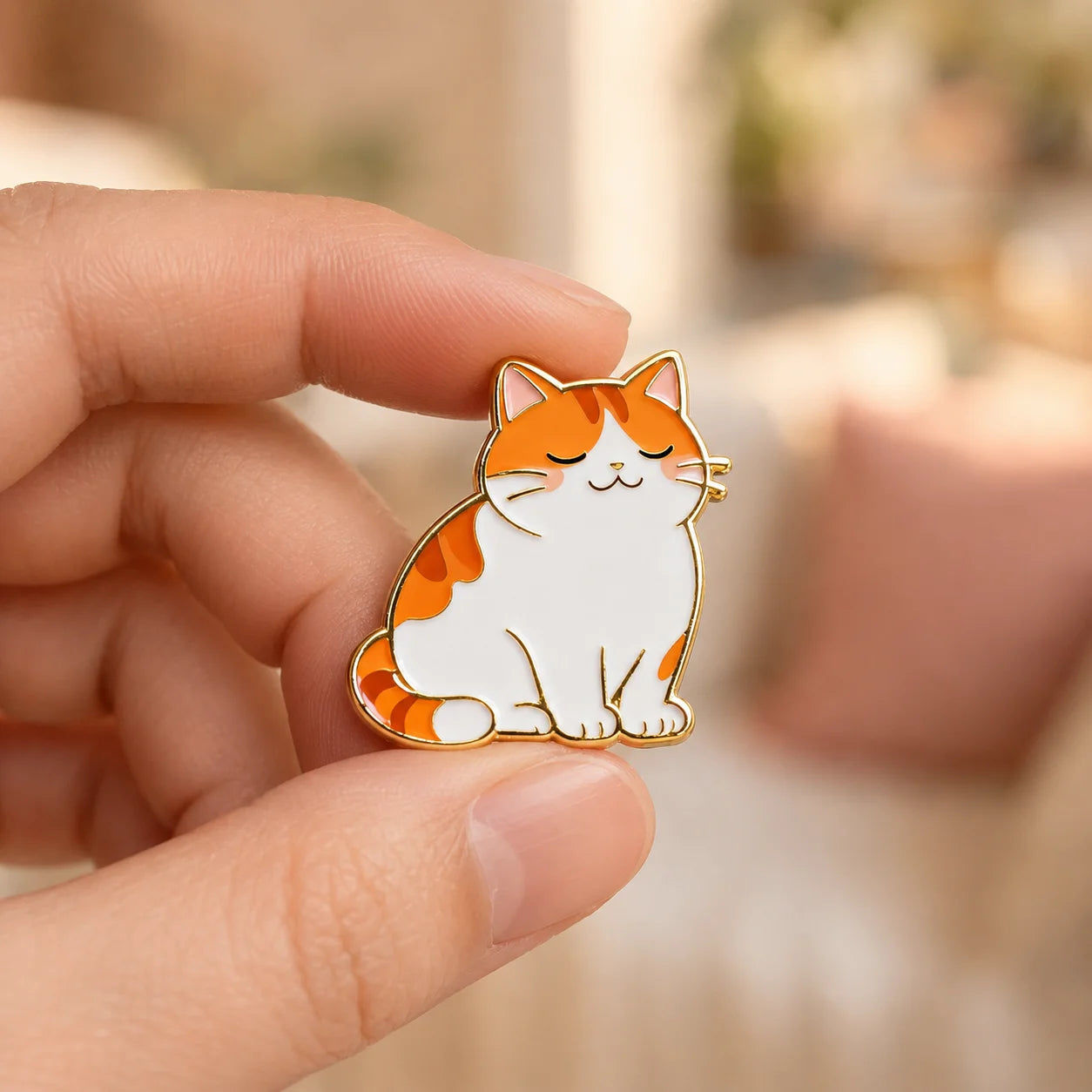 Cute Cartoon Cat Hard Enamel Lapel Pin Gold Plated Metal Badge With Butterfly Cl - custom hard enamel (cloisonne) pins manufacturer