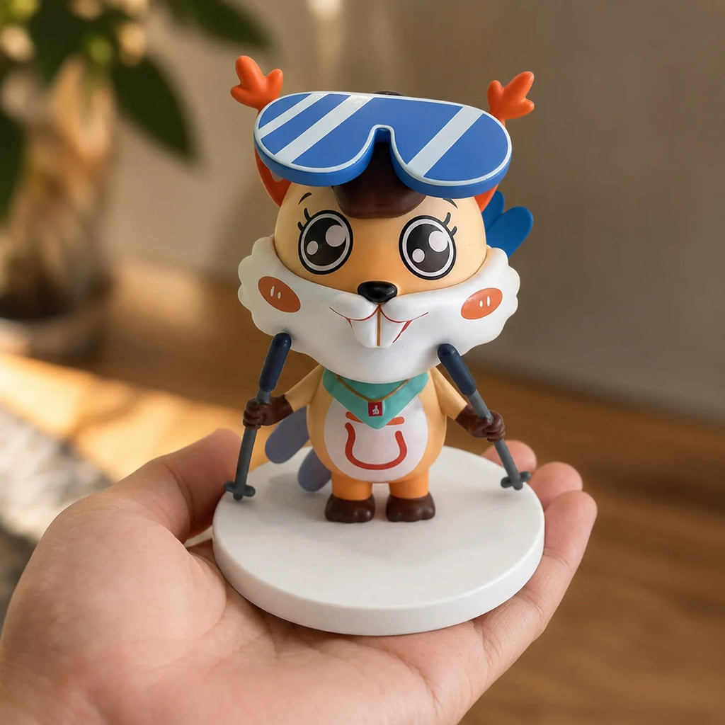 Cute Ski Sport Animal Mascot PVC Figure Custom Made Vinyl Doll Statue for Corpor - custom PVC figurines and charms manufacturer
