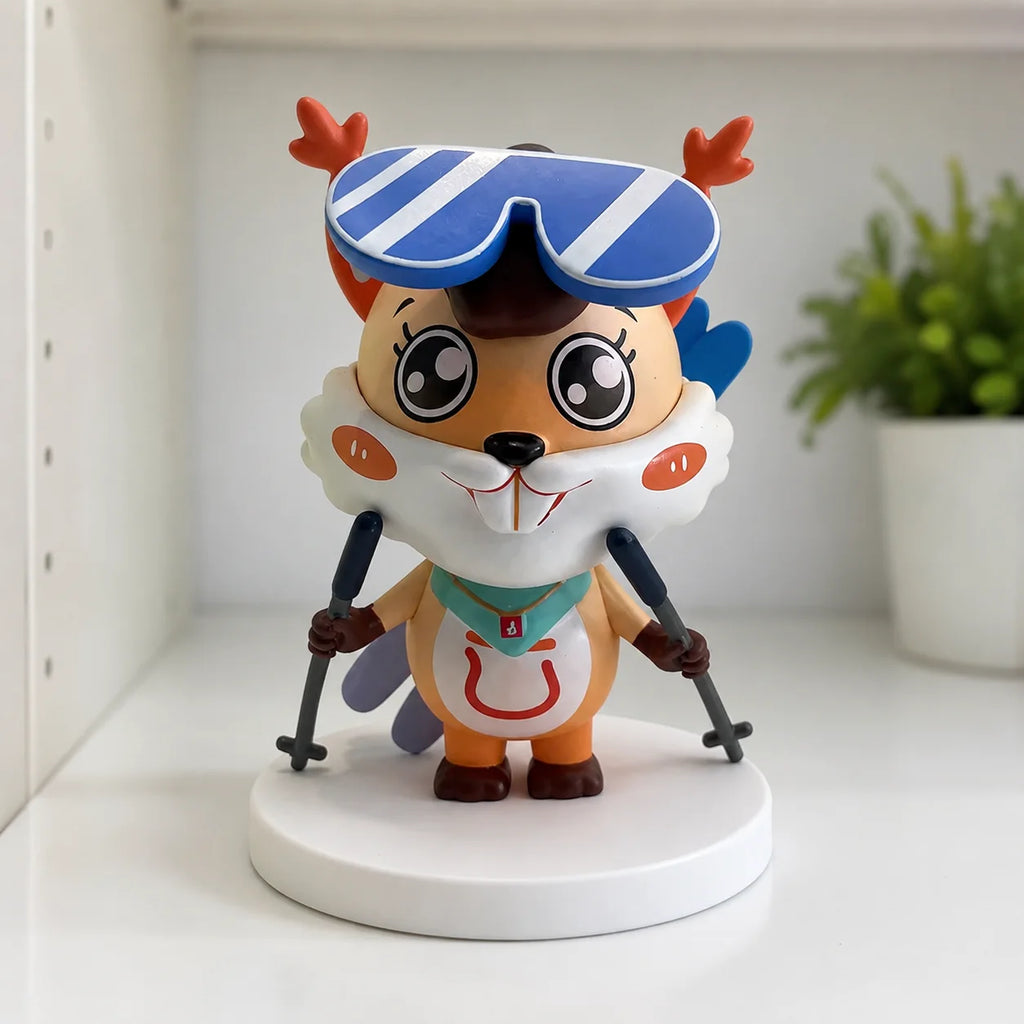 Cute Ski Sport Animal Mascot PVC Figure Custom Made Vinyl Doll Statue for Corpor - custom PVC figurines and charms manufacturer