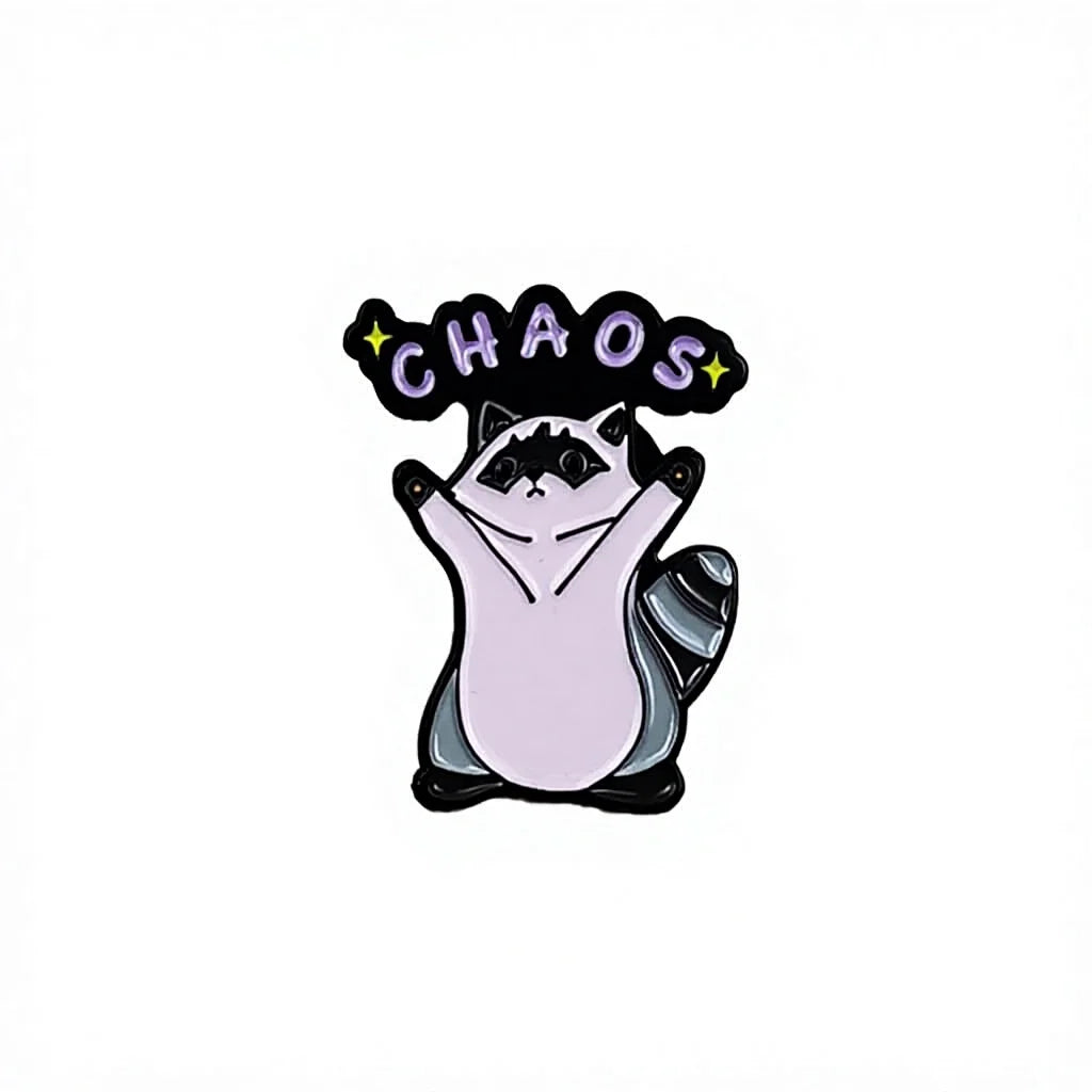 Funny Raccoon Love Enamel Pin Painted Mischief Cartoon Animal Brooch Lapel Badge - custom soft enamel lapel pins manufacturer