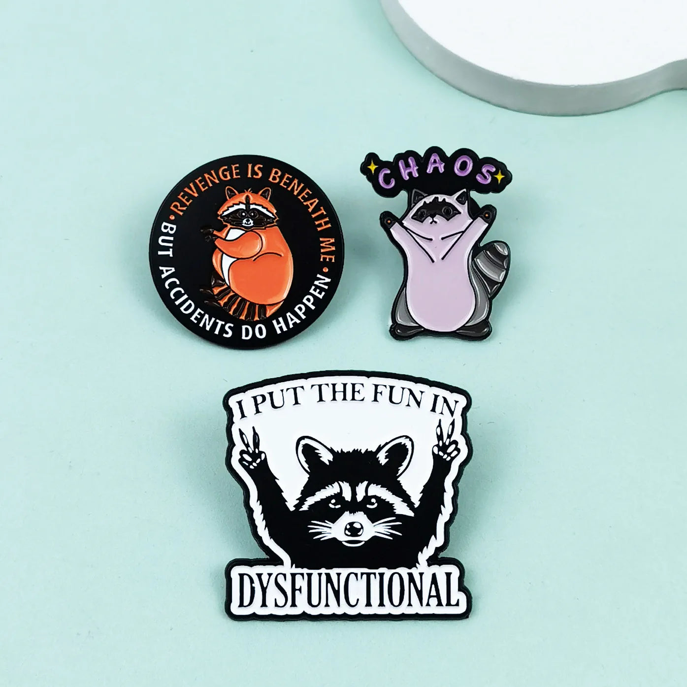 Funny Raccoon Love Enamel Pin Painted Mischief Cartoon Animal Brooch Lapel Badge - custom soft enamel lapel pins manufacturer