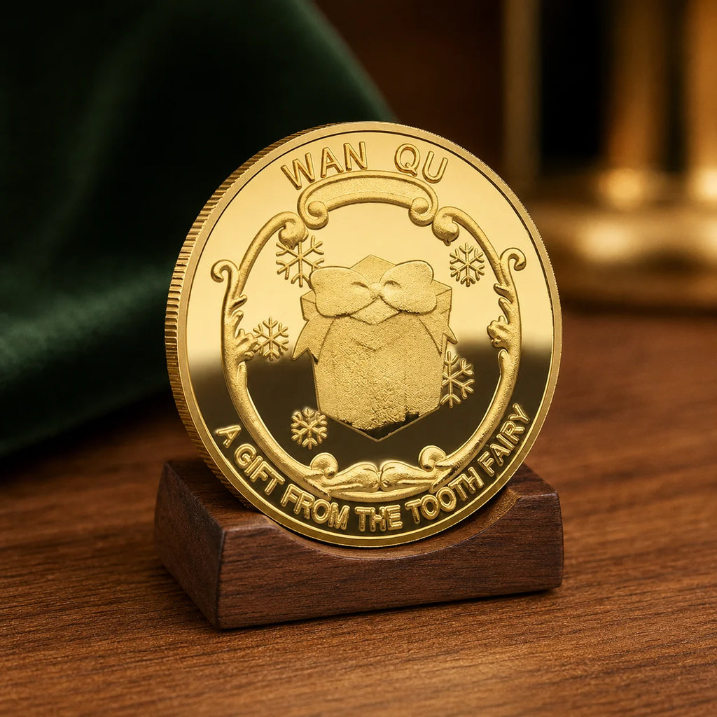 Gold Plated Tooth Fairy Commemorative Coin Embossed Engraved Kids Tooth Collecti - custom challenge coins manufacturer