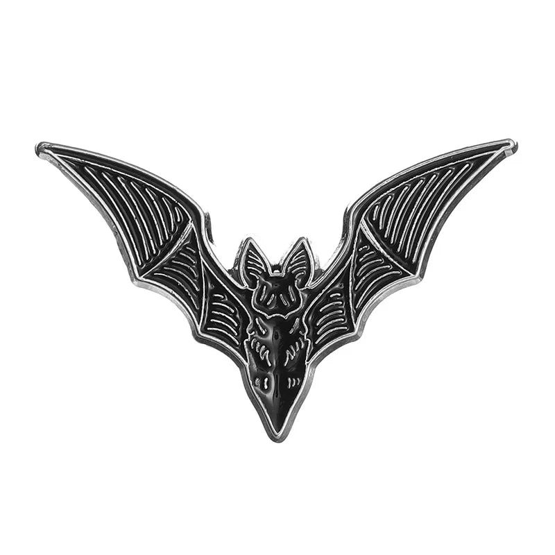 Hot Selling Halloween Series Zinc Alloy Bat Shaped Brooch UV Black Nickel Castin - custom soft enamel lapel pins manufacturer