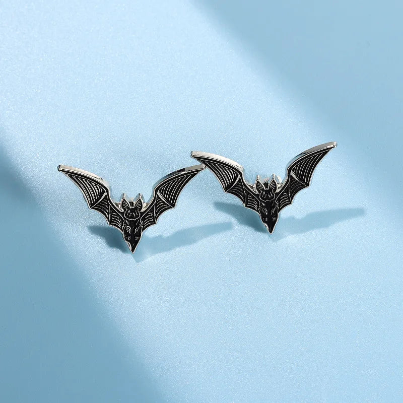 Hot Selling Halloween Series Zinc Alloy Bat Shaped Brooch UV Black Nickel Castin - custom soft enamel lapel pins manufacturer