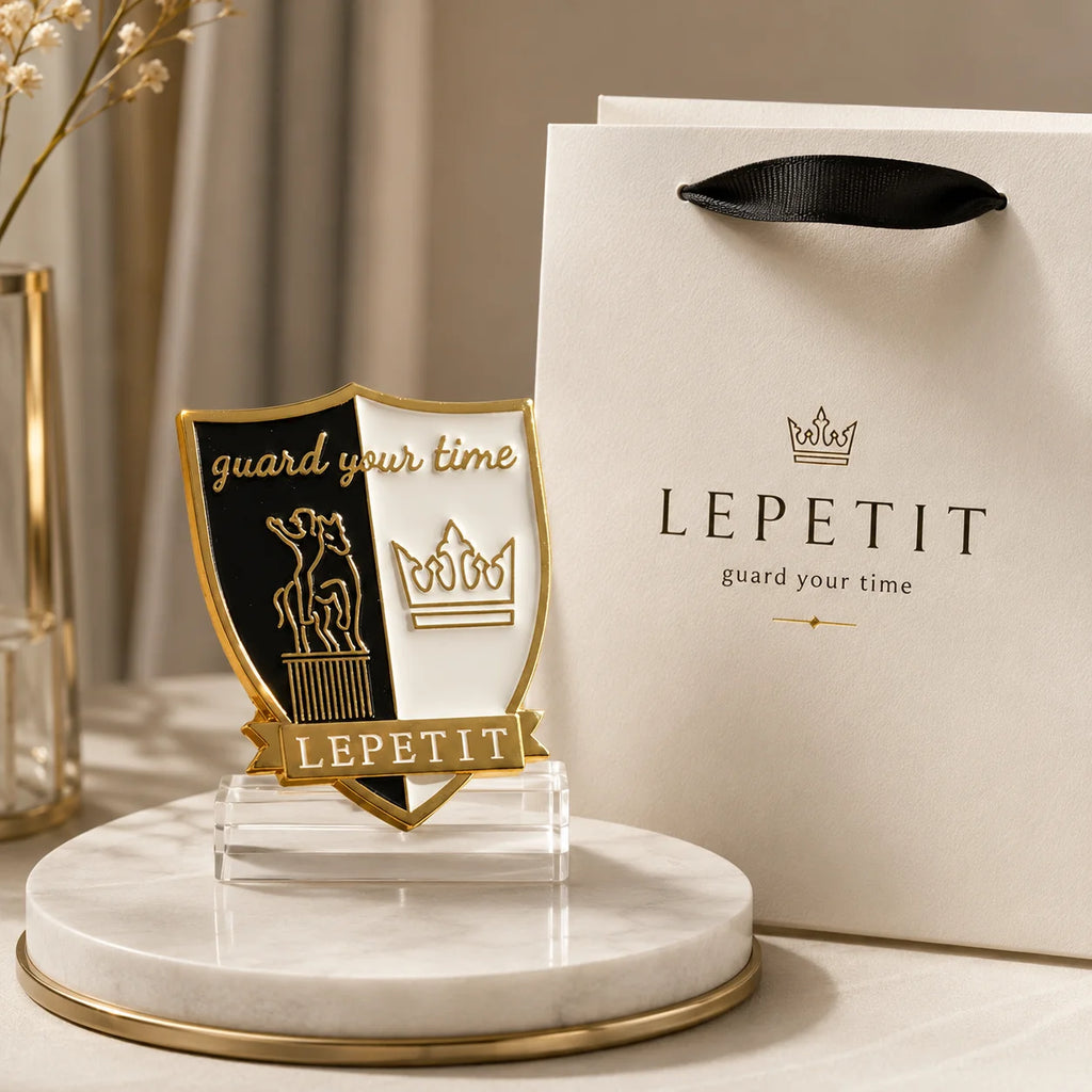Luxury Shield Shaped Soft Hard Enamel Brooch Engraved Text Statue Crown Custom L - custom PVC figurines and charms manufacturer