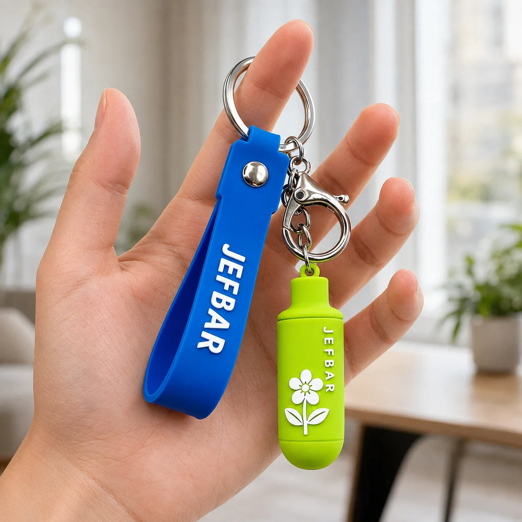 OEM 3D Rubber Capsule Key Chain Custom Printed Text Flower Pattern Wristband Key - custom custom metal keychains manufacturer