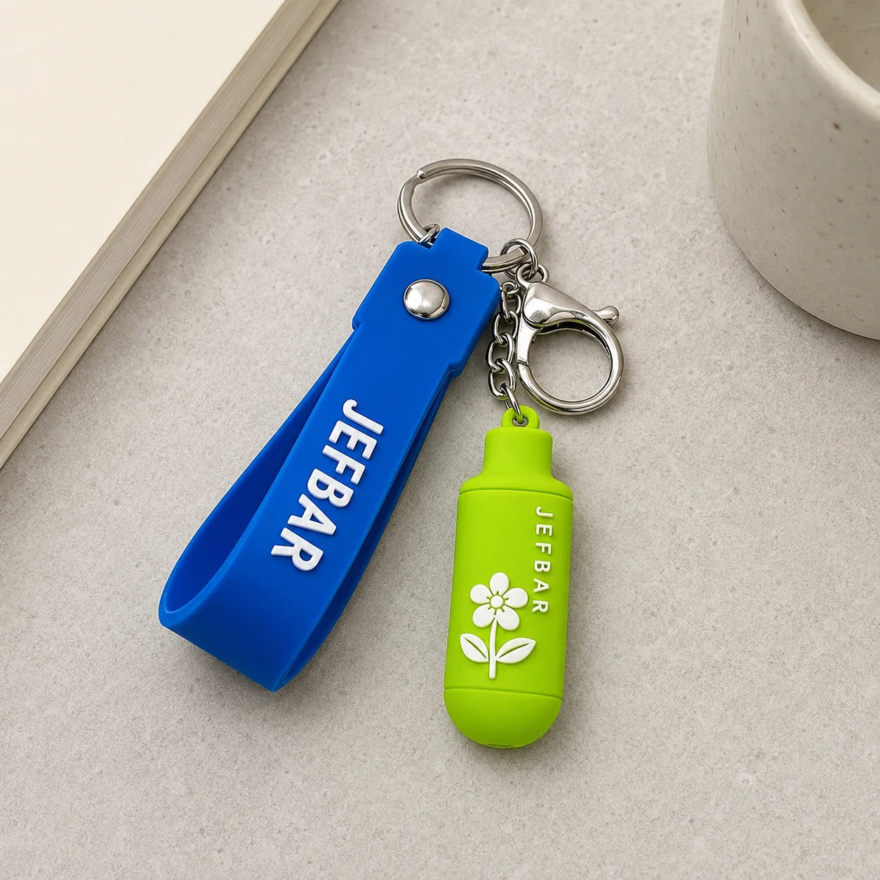 OEM 3D Rubber Capsule Key Chain Custom Printed Text Flower Pattern Wristband Key - custom custom metal keychains manufacturer