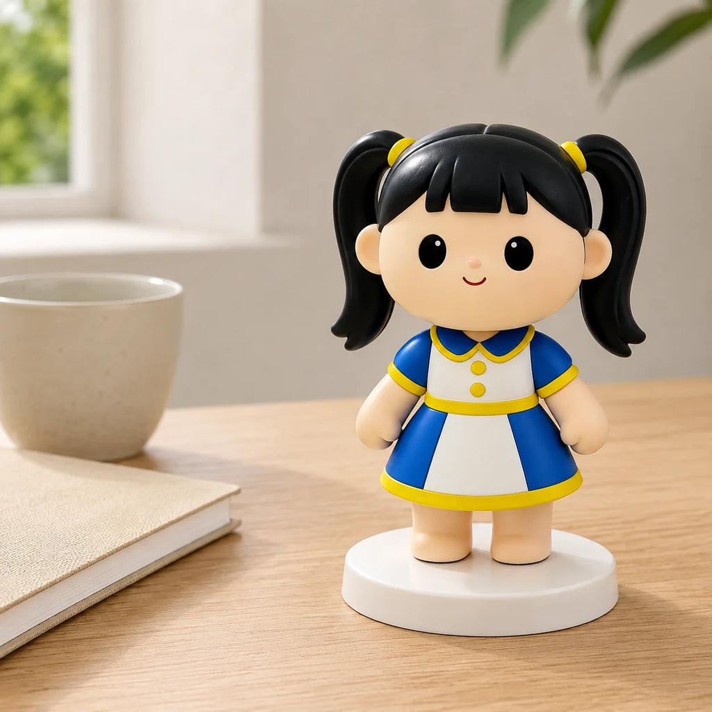 OEM Custom Made Double Ponytail Girl Character Figure Solid PVC Doll Statue for  - custom PVC figurines and charms manufacturer