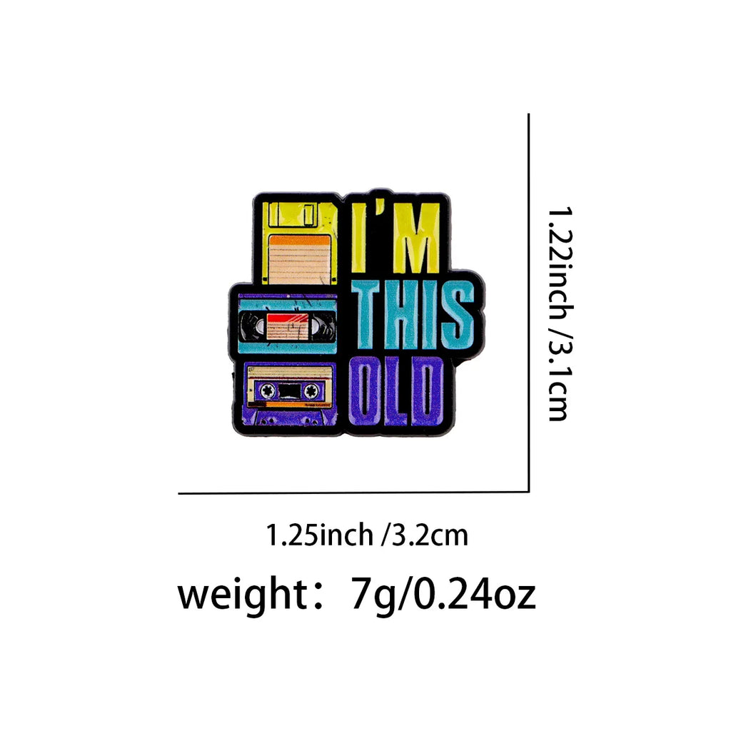 Retro 90s Nostalgic Floppy Disk VHS Cassette Tape Hard Enamel Pin Funny Vintage  - custom hard enamel (cloisonne) pins manufacturer