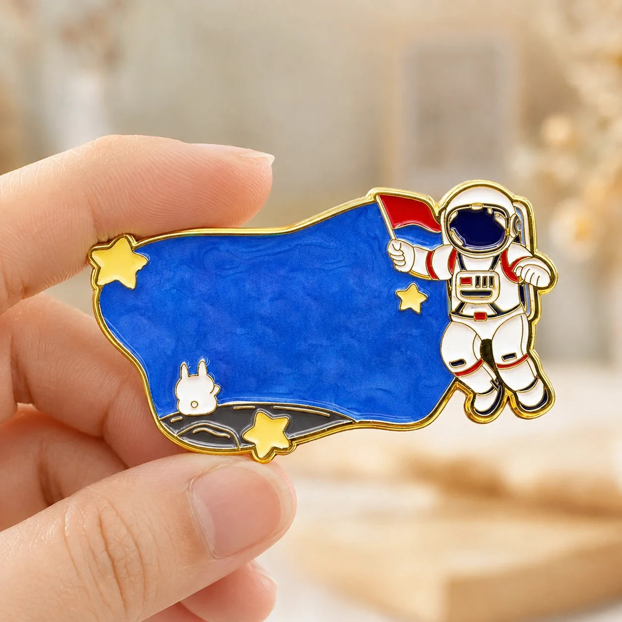 Spaceman Star Moon Pattern Enamel Pin Creative Metal Brooch Badge for Space Souv - custom soft enamel lapel pins manufacturer