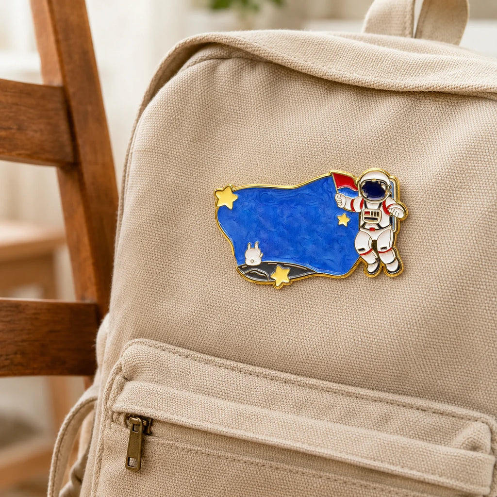 Spaceman Star Moon Pattern Enamel Pin Creative Metal Brooch Badge for Space Souv - custom soft enamel lapel pins manufacturer
