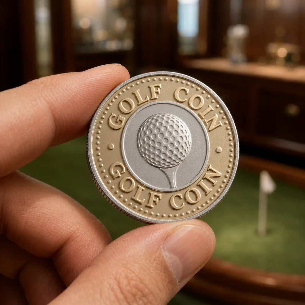 Two-Tone Golf Commemorative Coin Embossed Golf Ball Pattern Metal Challenge Coin - custom challenge coins manufacturer